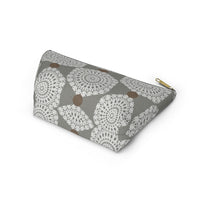 Lace Hexagon Accessory Pouch w T-bottom in Gray